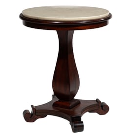 American Late Classical-Style Mahogany Lamp Table 31 x 25 1/2 x 25 1/2 in. (78.7 x 64.8 x 64.8 cm.)