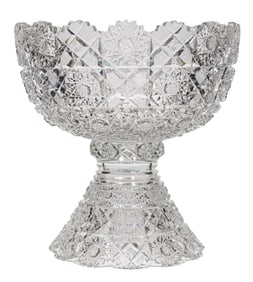 American Brilliant Cut-Glass Punch Bowl