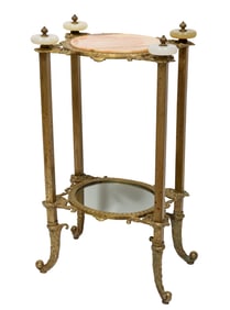 American Alabaster and Brass Plant Stand