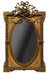 Louis XVI-Style Giltwood and Plaster Mirror
