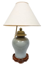 Chinese Clair-de-Lune Porcelain Covered Baluster Jar