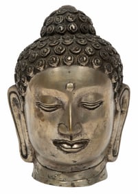 Asian Gilt Bronze Head of Buddha