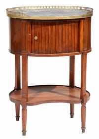 Louis XVI-Style Brass Mounted Mahogany Kidney Shaped Side Table