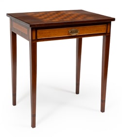 Federal-Style Inlaid Satinwood and Mahogany Games Table