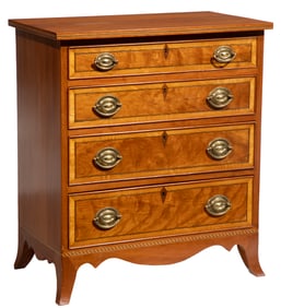Federal-Style Inlaid Cherry and Maple Chest of Drawers