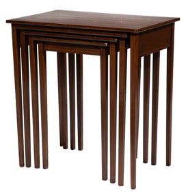 Set of Inlaid Mahogany Quartetto Nesting Tables