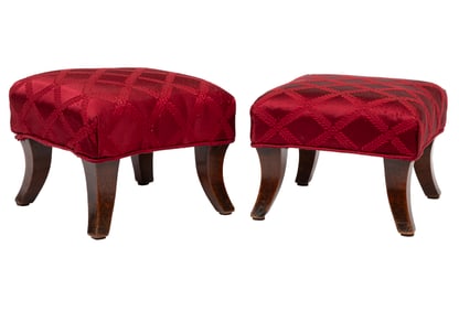 Pair of American Mahogany Footstools