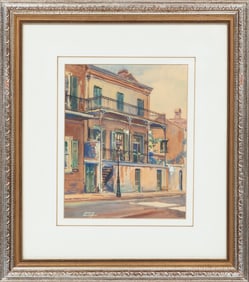 W. Stuart Archibald, American/Louisiana 1910-1987, "French Quarter Scenes", 2 watercolors on paper,