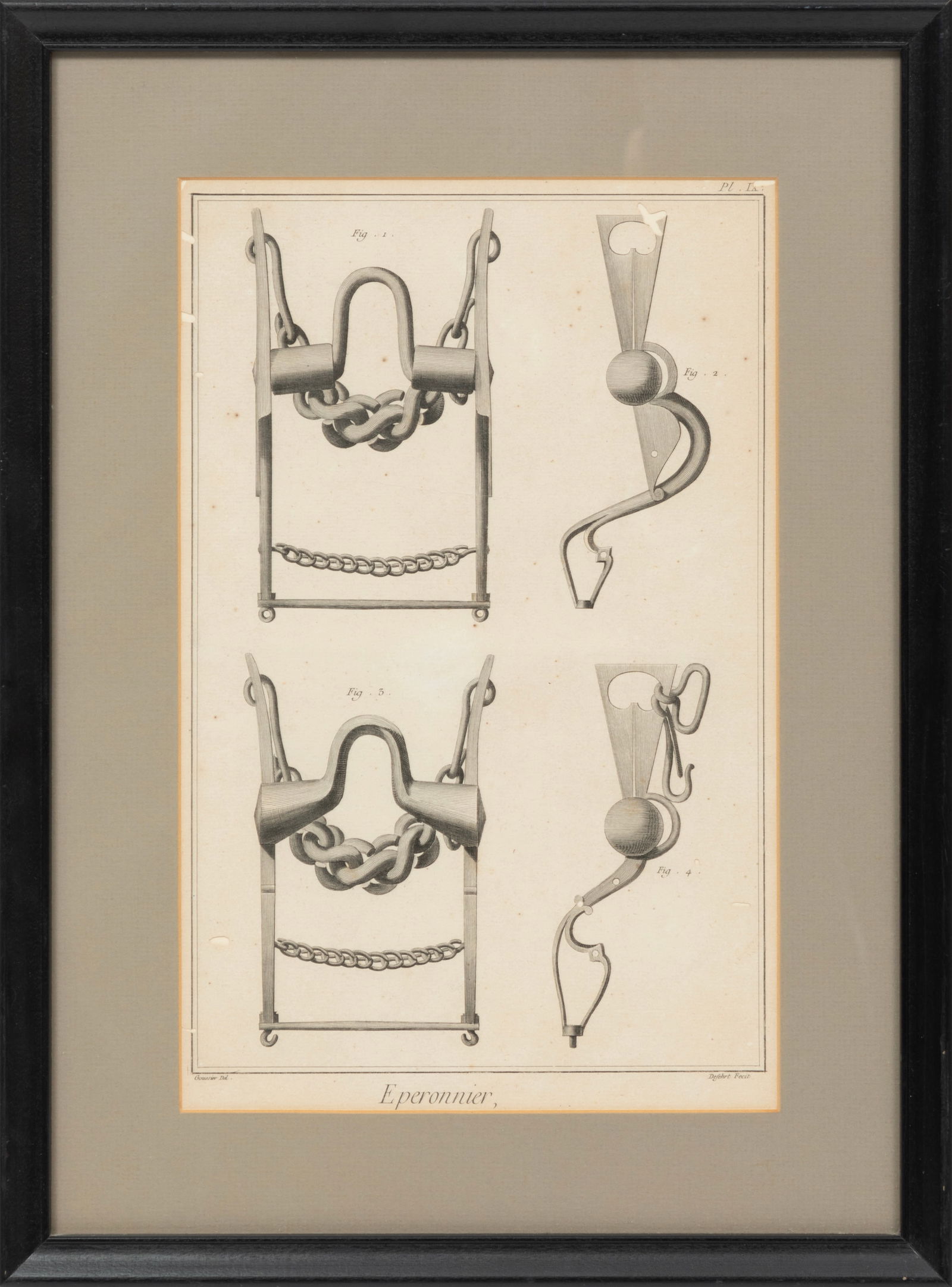 After Jacques-Louis Goussier, French, 1722-1799, "Eperonnier", 2 engravings, Plates 4 & 9, from (1 of 4)