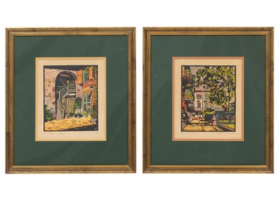 Clarence Millet, American/Louisiana 1897-1959, "Brulatour Court" and "Pirates' Alley", 2