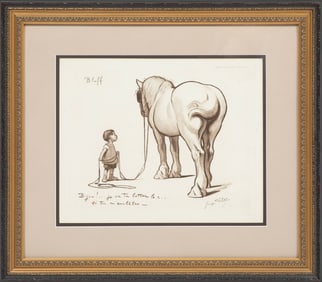 Georges Redon, French 1869-1943, "Bluff", lithograph, 10 x 13 in. (25.4 x 33 cm.), Frame: 18 3/4 x