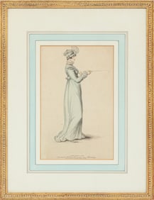 British School, 1815, "Ladies Riding Habit", hand-colored engraving, unsigned, published by La Belle