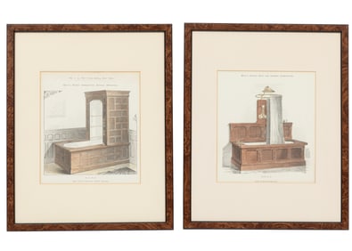 American School, 1888, "Mott's Patent Combination Bathing Apparatus" and "Mott's Patent Bath and