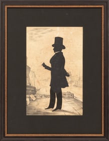 Auguste Edouart, French/Louisiana 1789-1861, "Gentleman at the New Orleans Port", mixed media