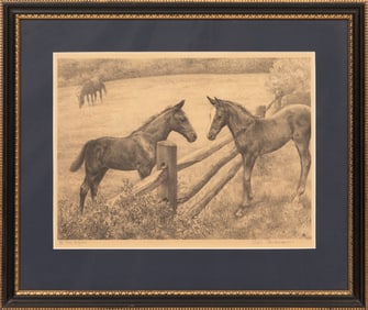 Clarence William Anderson, American/New Hampshire 1891-1971, "New Neighbors" and "Her First Foal", 2
