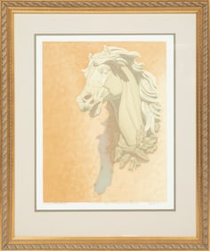 Joe Allen Price, American/Louisiana 1935-2019, "Le Cheval de la Rue Chartres", serigraph, 23 1/4 x