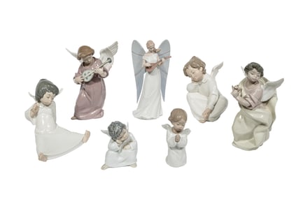 Seven Lladró Porcelain Figures of Angels