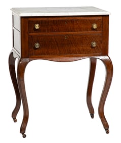 American Carved Mahogany Work Table 31 x 23 x 17 in. (78.7 x 58.4 x 43.2 cm.)