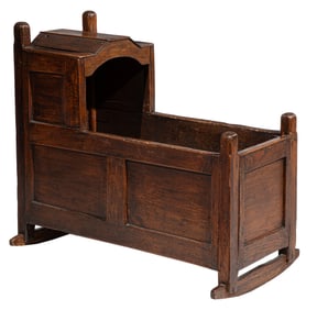English Elm Hooded Rocking Cradle