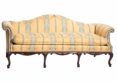 Chippendale-Style Carved Walnut sofa 34 1/2 x 81 x 28 in. (87.6 x 205.7 x 71.1 cm.)