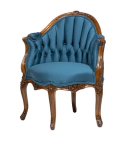 Louis XV-Style Carved Walnut Bergere 36 x 29 x 19 in. (91.4 x 73.7 x 48.3 cm.)