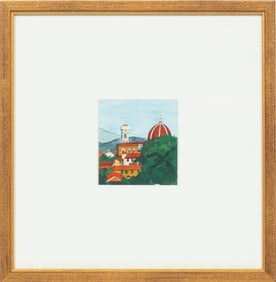 Continental School 20th c., "Duomo di Firenze", watercolor on paper, 4 x 3 5/8 in. (10.2 x 9.2 cm.),