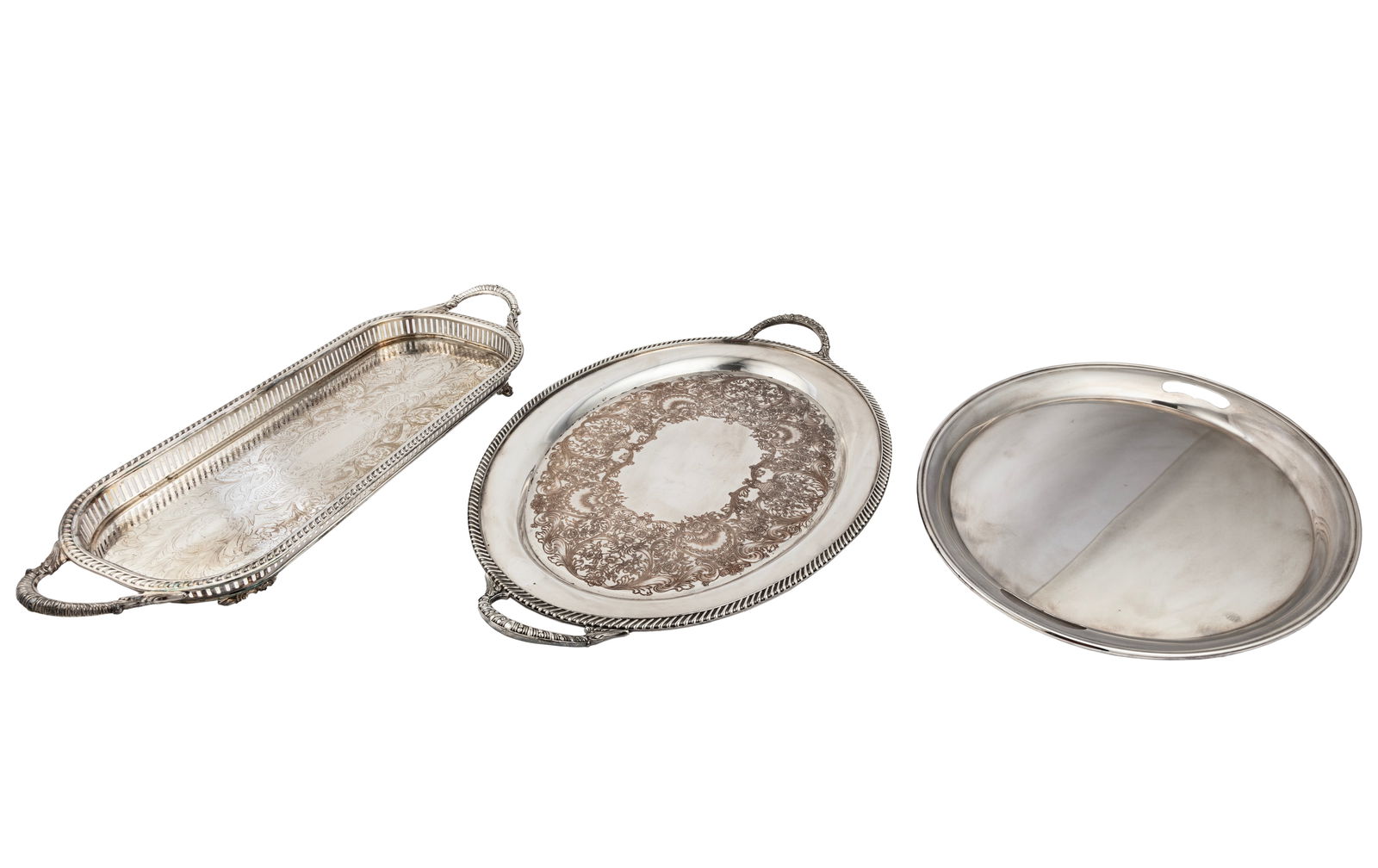 Group of American Silverplate Serving Trays (1 of 9)