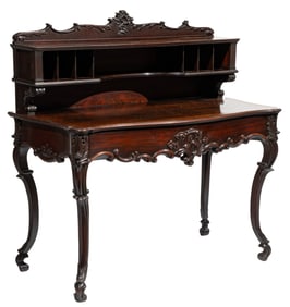 American Rococo Carved Rosewood Desk