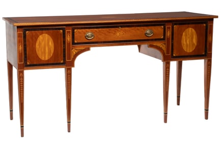 American Federal-Style Inlaid Satinwood and Mahogany Sideboard
