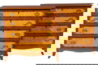 Pair of American Federal-Style Inlaid Mixed Woods Chests