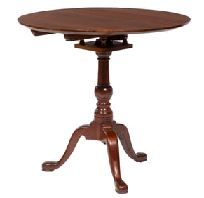 American Queen Anne-Style Mahogany Tilt Top Tea Table