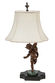 Patinated Metal Figural Table Lamp