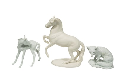 Two German Bisque Porcelain Equine Figures