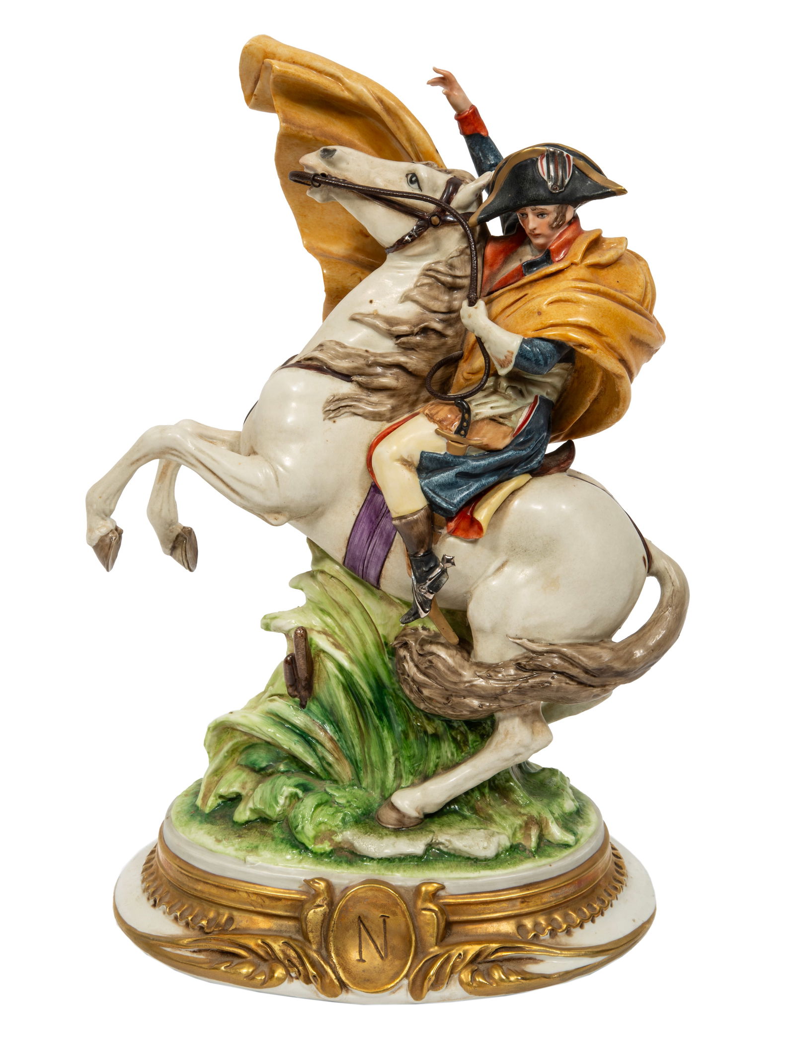 Capodimonte-Style Porcelain Figure of Napoleon Crossing the Alps: Capodimonte-Style Porcelain Figure of Napoleon Crossing the Alpsmarked, h. 13 in.