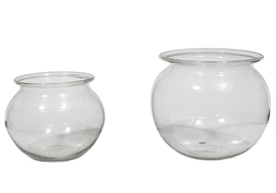 Two Antique American Blown Glass Fish Bowls