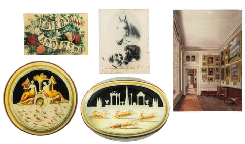 Group of Five John Derian Decoupage Glass Plates