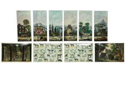 Group of Ten John Derian Decoupage Glass Plates and Trays