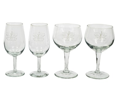 Group of Twenty-Two "Tastevin en Main" Glass Stemware