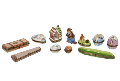 Eleven Limoges Porcelain Boxes