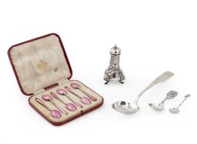 Interesting Group of Sterling Silver Objects, total weight 8.90 troy ozs.