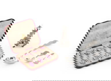 Interesting Group of Sterling Silver Objects, total weight 8.90 troy ozs. (1 of 5)