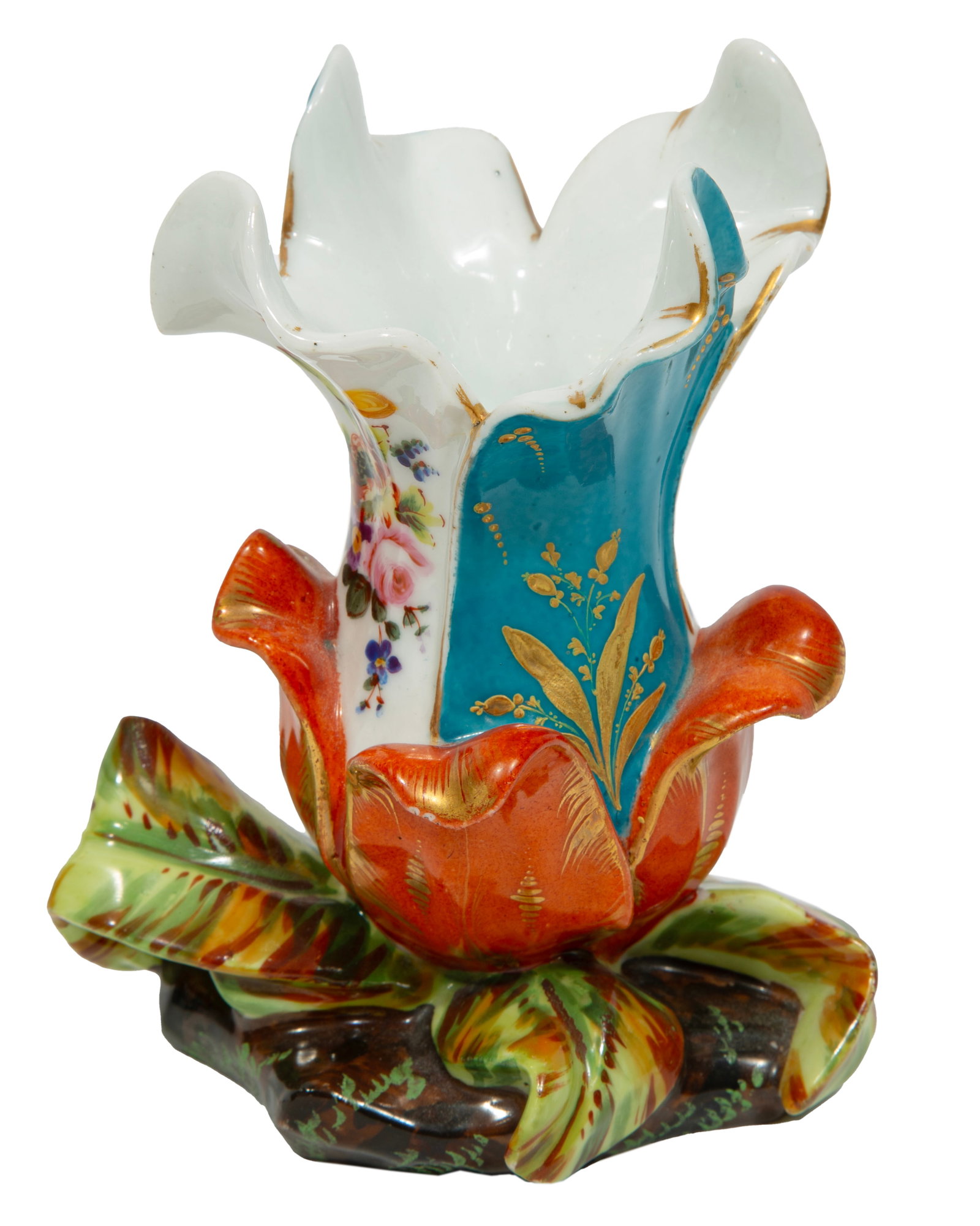 Paris Porcelain Tulip-Form Vase, h. 5 3/8 in., w. 4 1/2 in. (1 of 3)
