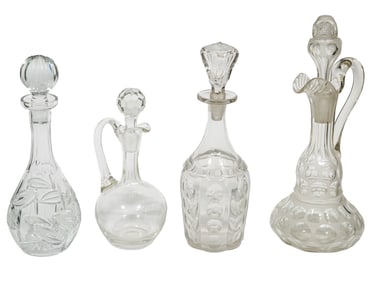 Four Cut-Glass Decanters