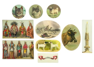 Group of Ten Assorted John Derian Decoupage Glass Plates or Trays