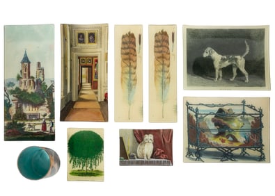 Group of Eight John Derian Decoupage Glass Trays