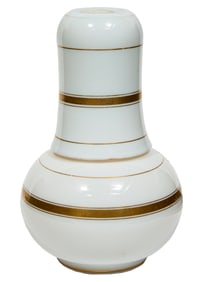 French Gilt-Decorated Opaline Glass Bedside Carafe with Tumbler