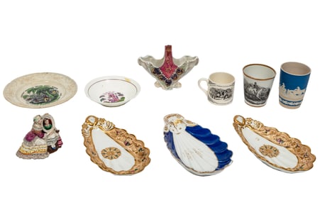 Assembled Group of Ten Paris Porcelain Table Items