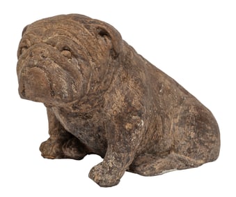 Cast Stone Bulldog Sculpture