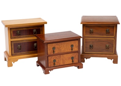 Three Miniature Inlaid Chests