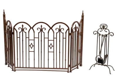 Fireplace Screen and Tools